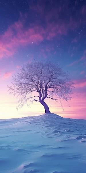 Ai Art, Winter, Snow, Trees, Digital Art 5K Wallpaper Background