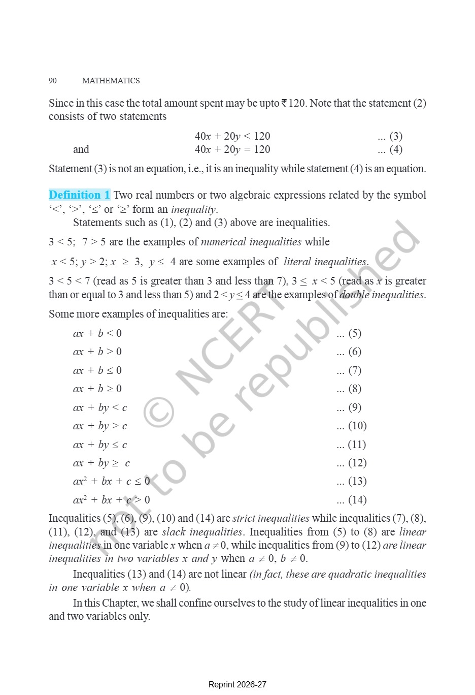 AHSEC Class 11 Mathematics Chapter 5 books Pdf (English Medium) ~ Daily ...