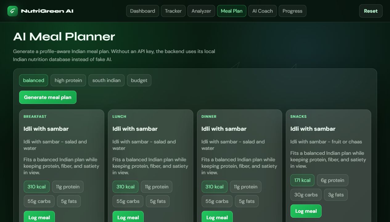 NutriGreen AI — Meal Planner