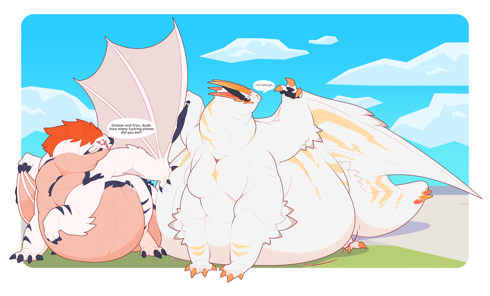 big dragons eating planes. thats it. thats the image