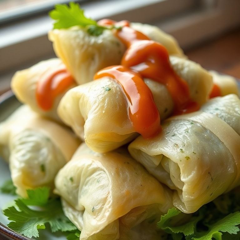 Easy Vegan Cabbage Rolls with Ginger Sesame Sauce – Quick & Tasty Comfort Food finished