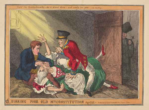 Burking poor old Mrs Constitution aged 141 1829