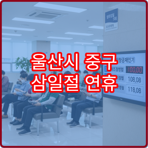 울산시 중구 삼일절 연휴 문 여는 병원 어디서 확인? 당번 병원 운영 시간 안내