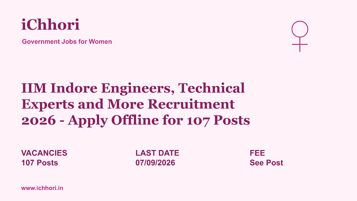 IIM Indore Engineers, Technical Experts and More Recruitment 2026 - Apply Offline for 107 Posts - iChhori