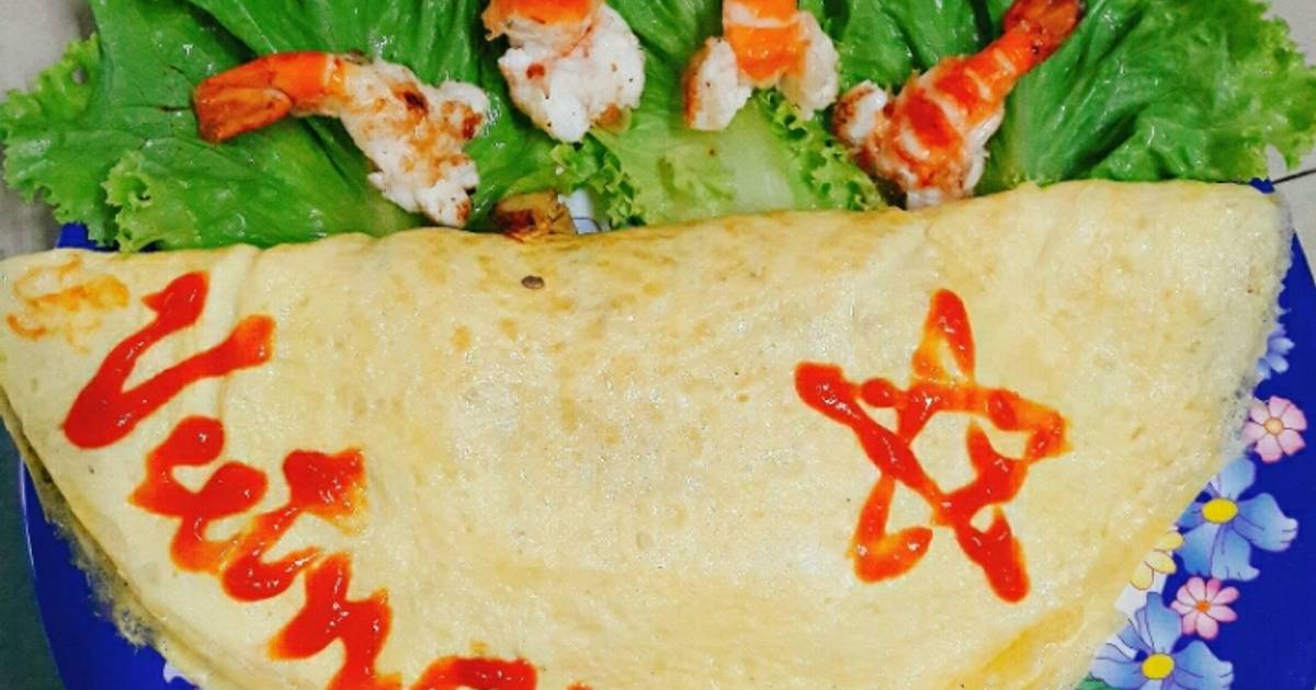 Bánh xèo trứng nhân cơm