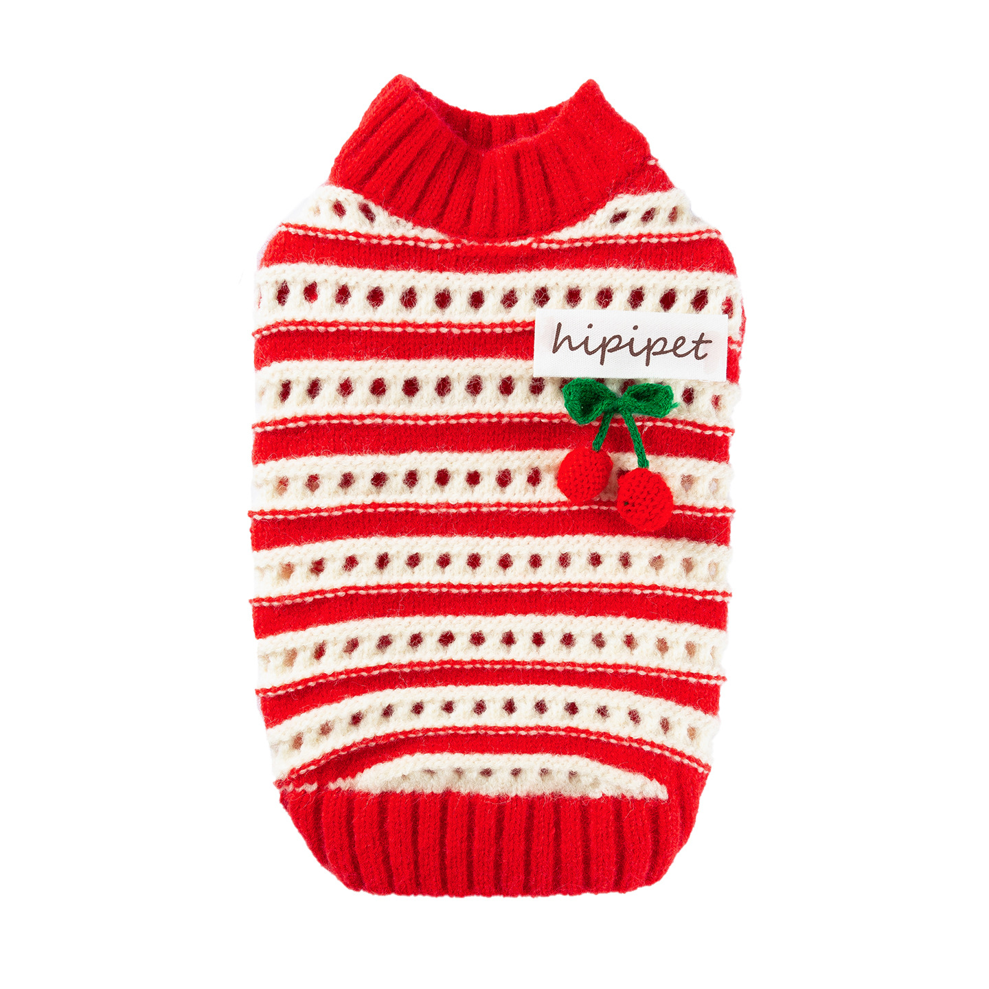 Sleeveless Knitted Vest for Cats with Hole Pattern