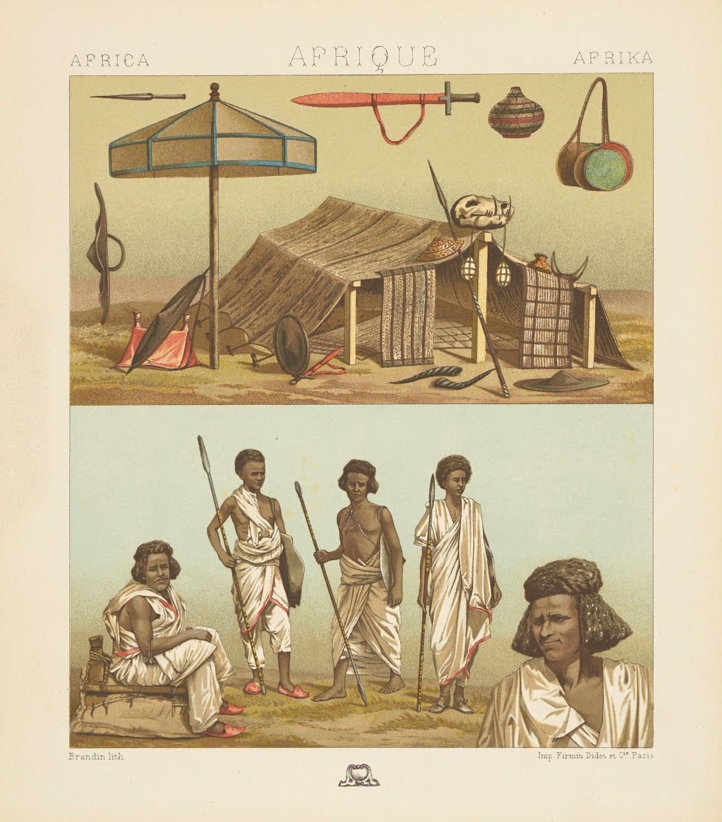 Nubiens armes et ustensiles leur campement 1876 1888