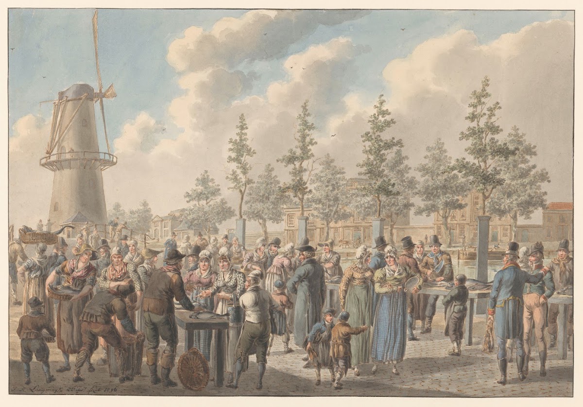 De vismarkt te Rotterdam 1816
