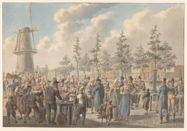 De vismarkt te Rotterdam 1816