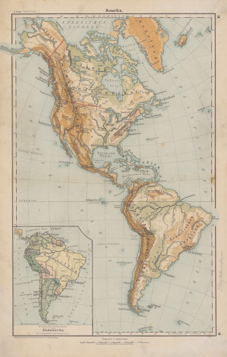 Amerika Flufs  u Gebirgskarte 1898