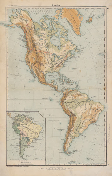 Amerika Flufs  u Gebirgskarte 1898