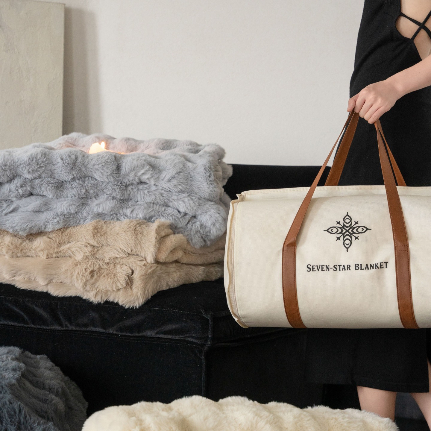 Fluffy wool blanket, high-quality, versatile