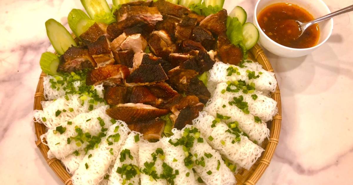 Vịt nướng ngũ vị - bánh hỏi