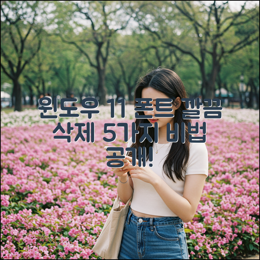 윈도우 11 폰트 5가지, 깔끔하게 삭제하는 비법!