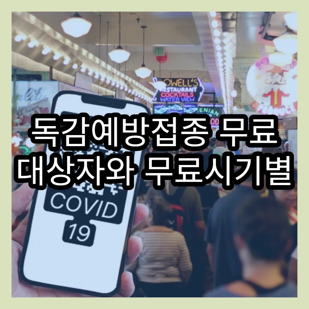 독감예방접종 무료 대상자와 무료시기별 접종 방법 안내