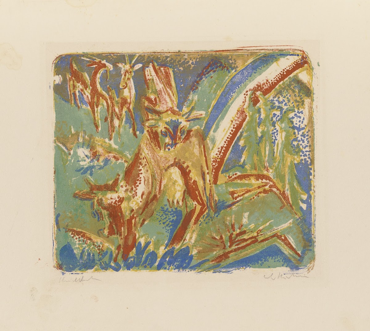 Sieben Kühe und Regenbogen 1919