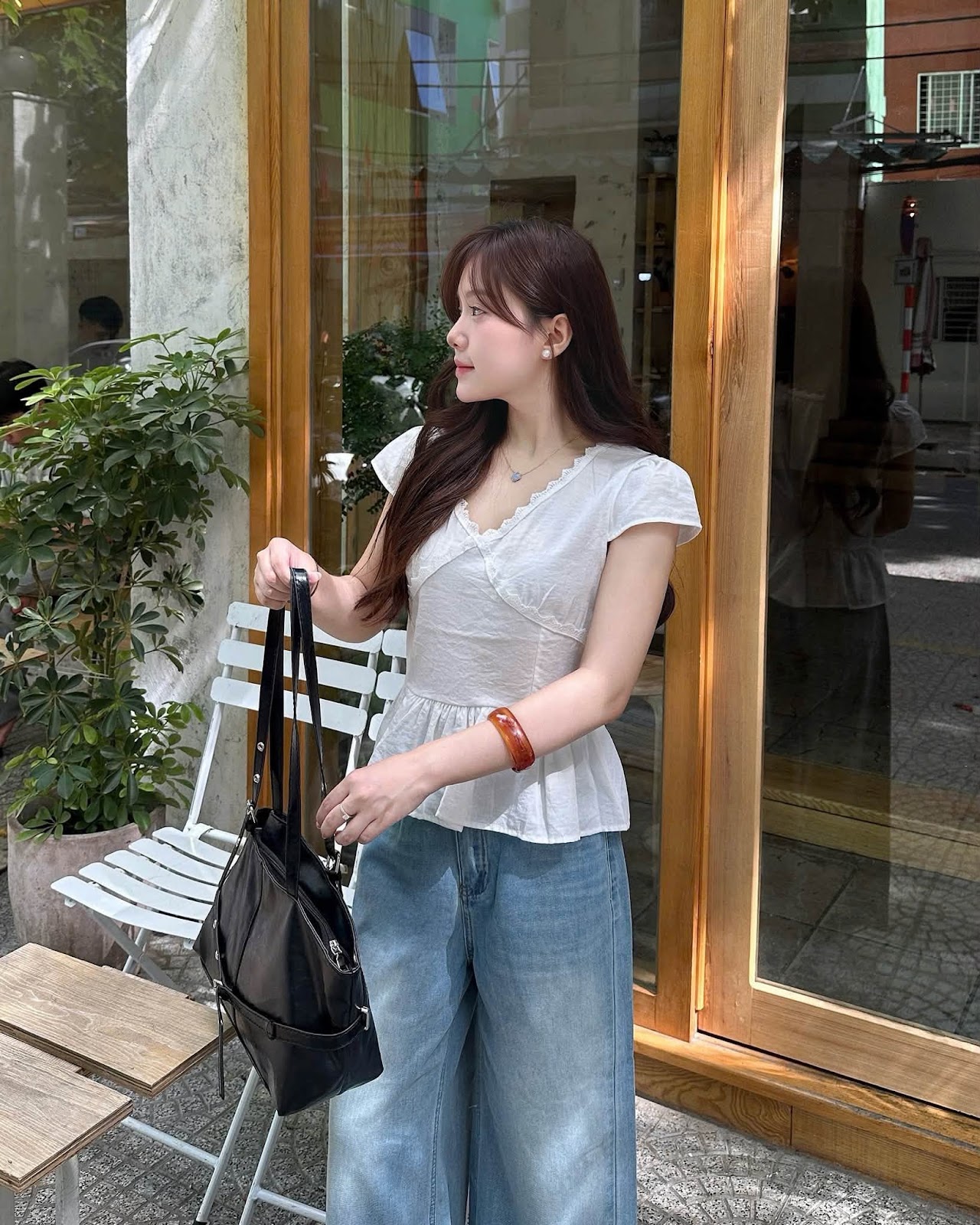 Áo kiểu cổ tim viền ren XONXEN SHOP 80508