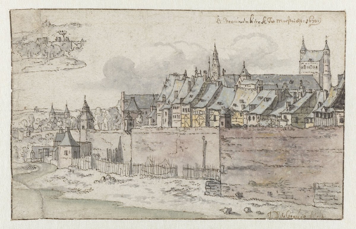 View of the Walls of Maastricht with the Onze Lieve Vrouwekerk in the Background