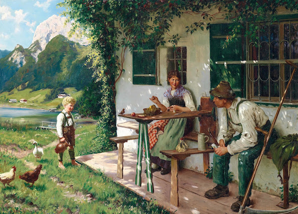 Ein Sommertag vor dem Haus