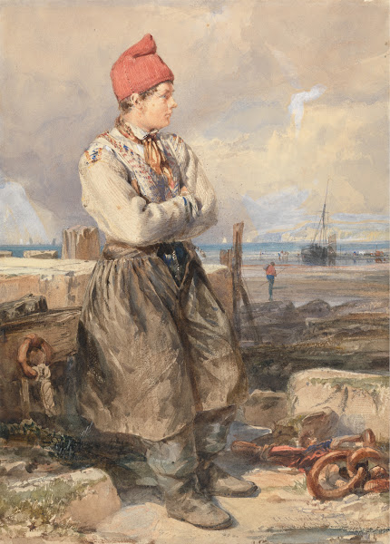 French Coast Scene with Fisherboy 1829
