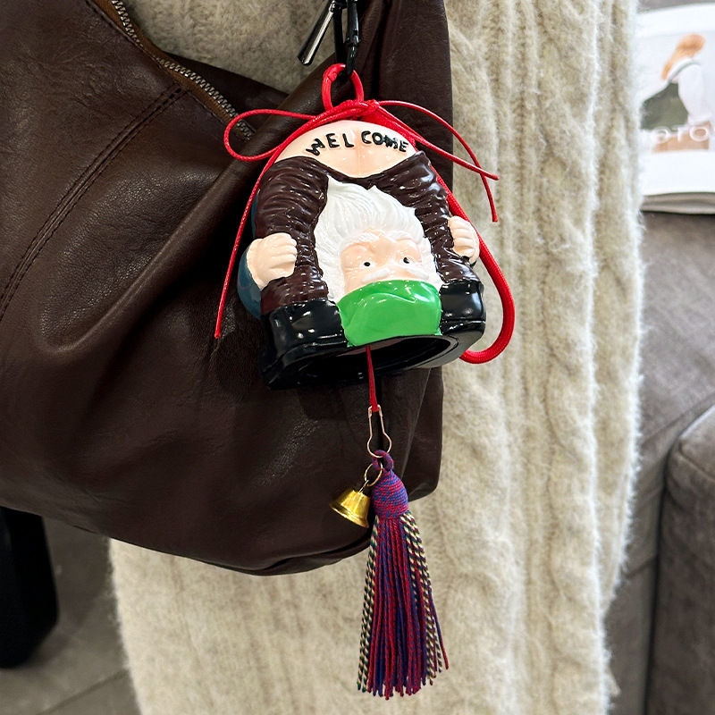 Silicone bag charm with floral pattern
