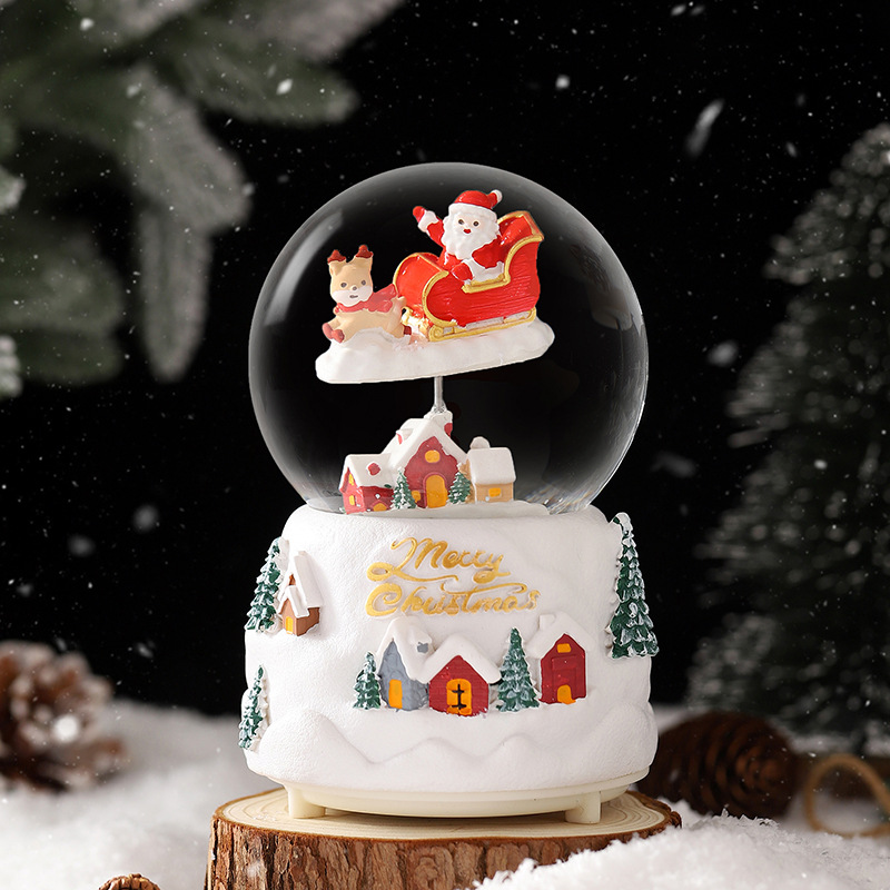 Große leuchtende Weihnachtsschneekugel für den Tisch