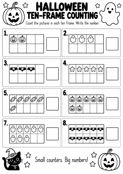 Halloween Ten-Frame Counting