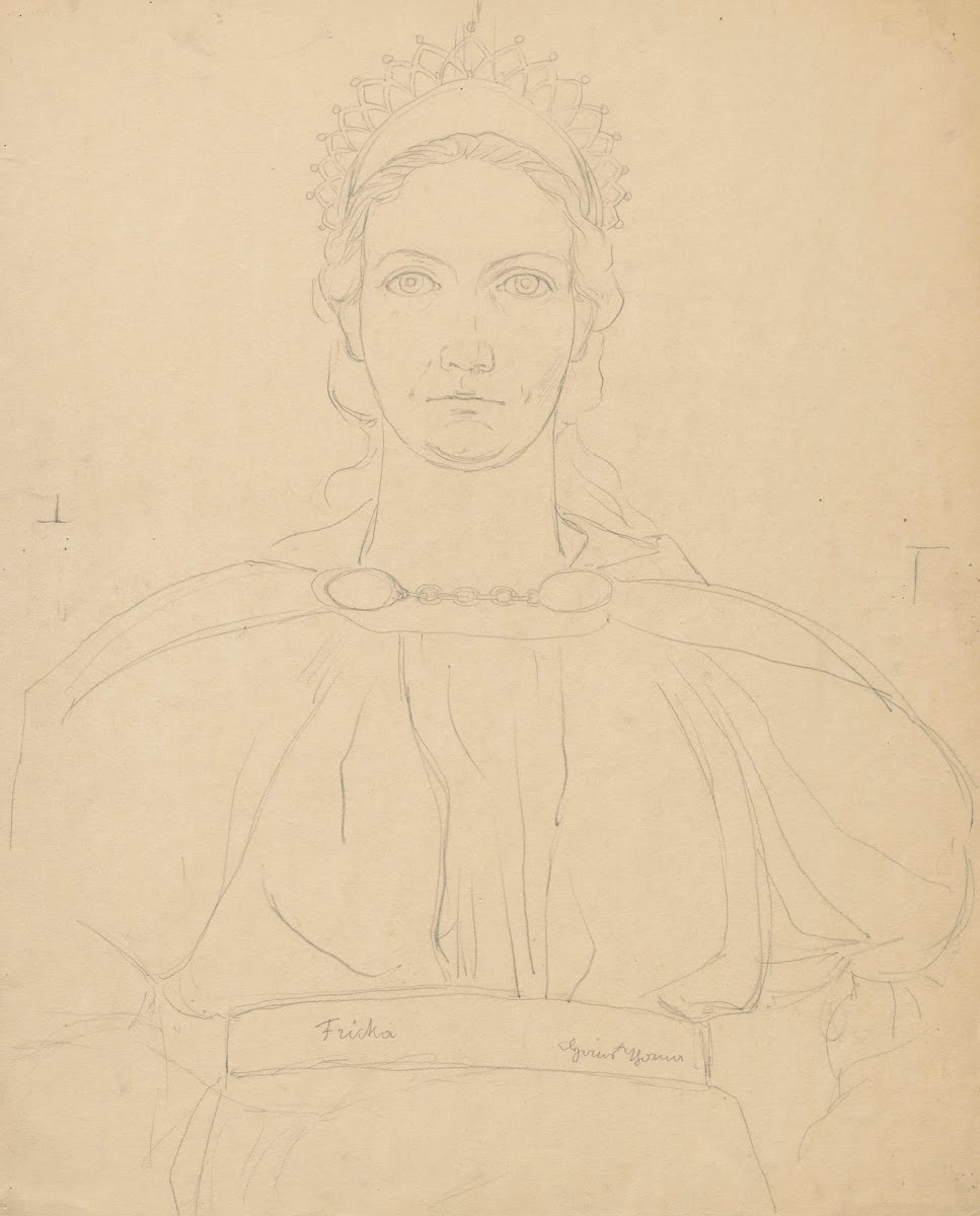 Study of the costume of goddess Phrygia Costume designs for Richard Wagners oper