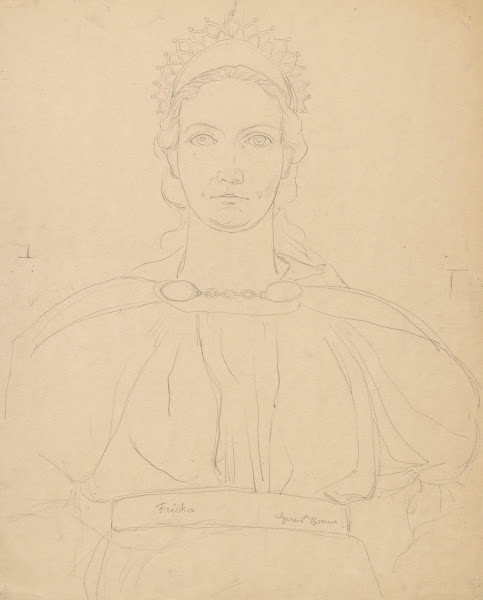 Study of the costume of goddess Phrygia Costume designs for Richard Wagners oper
