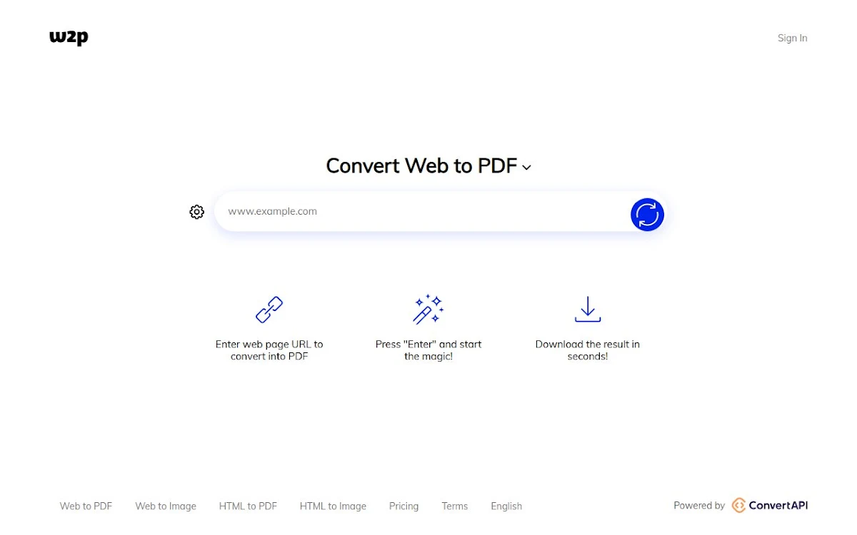 Captura de Web2PDF