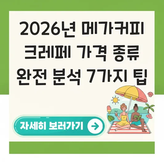 메가커피 크레페 가격 종류 비교 분석 정보