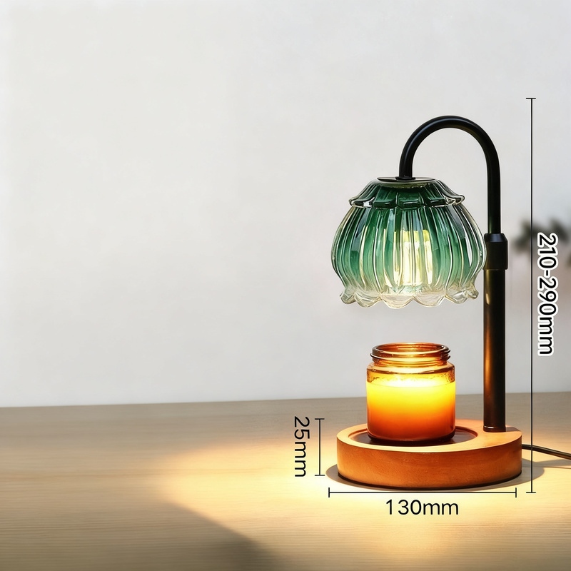 Wachsschmelz-Lampe mit Holzsockel