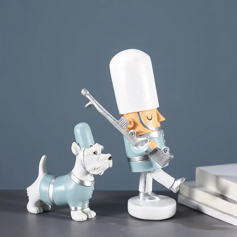 Decorative Nutcracker Figure Soldier with Dog