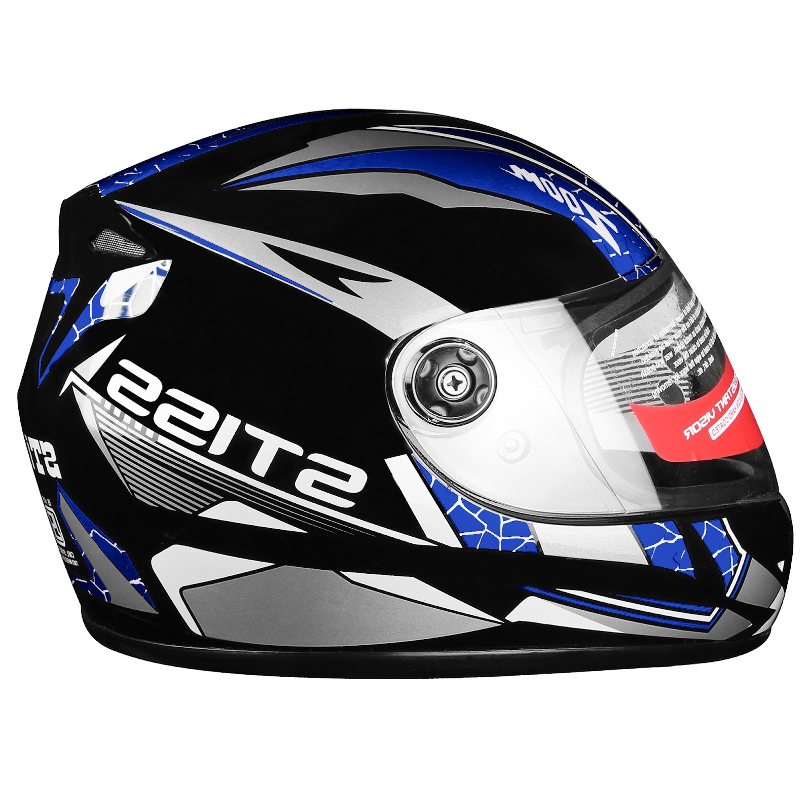 Side profile of the helmet showing aerodynamic shape