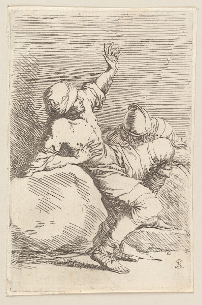 Man Pointing Upward and Soldier in Repose 1656   1657