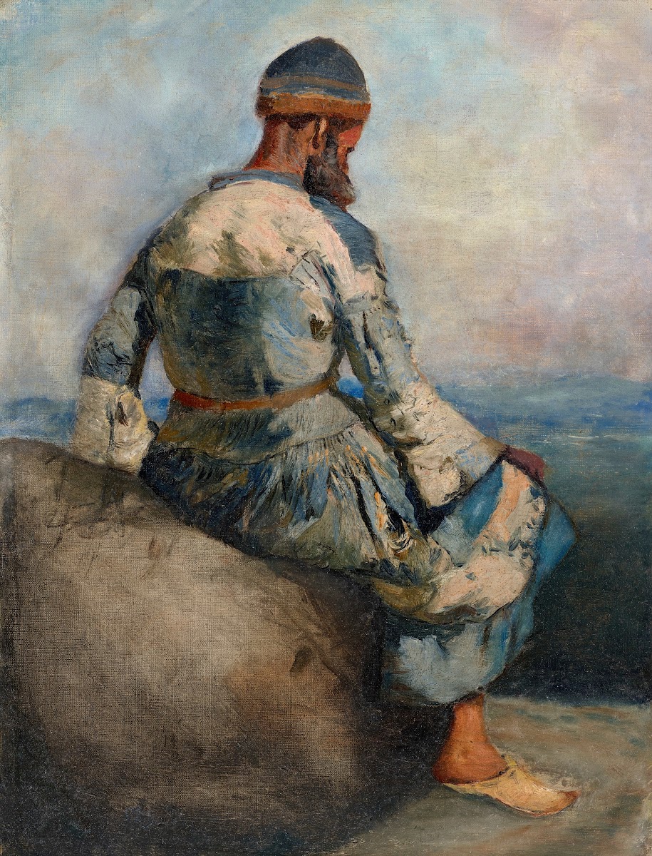 Persian Peasant Seated atop a Rock circa 1891 1892