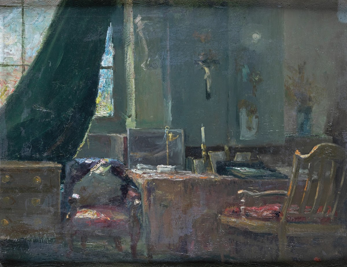 Het atelier van Marthe Verhaeren in de rue Potagère 1900