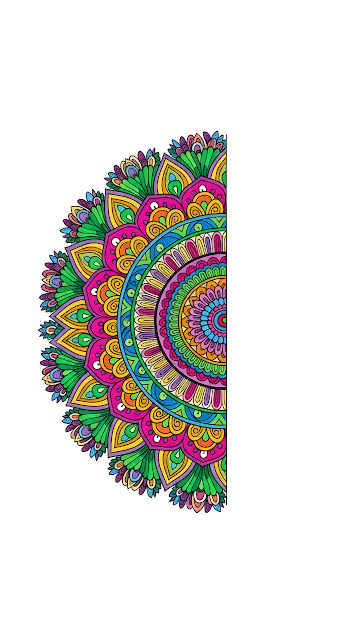 Vibrant Half Mandala Intricate Geometric Colorful Pattern - Free mobile Wallpaper