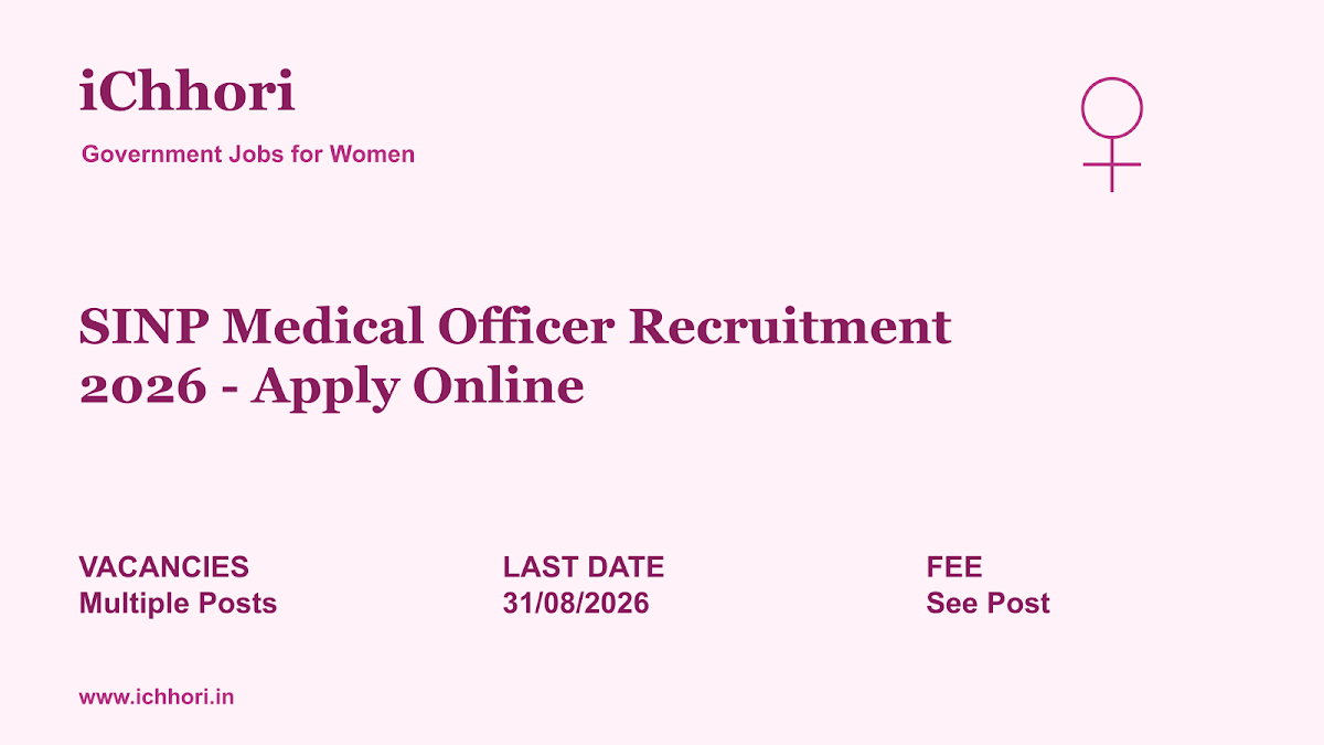 SINP Medical Officer Recruitment 2026 - Apply Online - iChhori