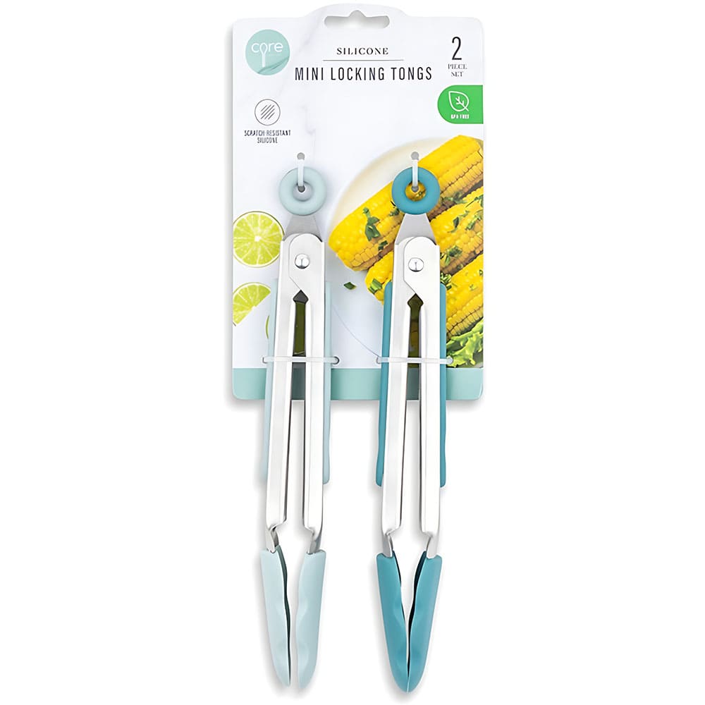 Mini pinzas de silicón para cocina Core Kitchen™ color azul, 2 piezas