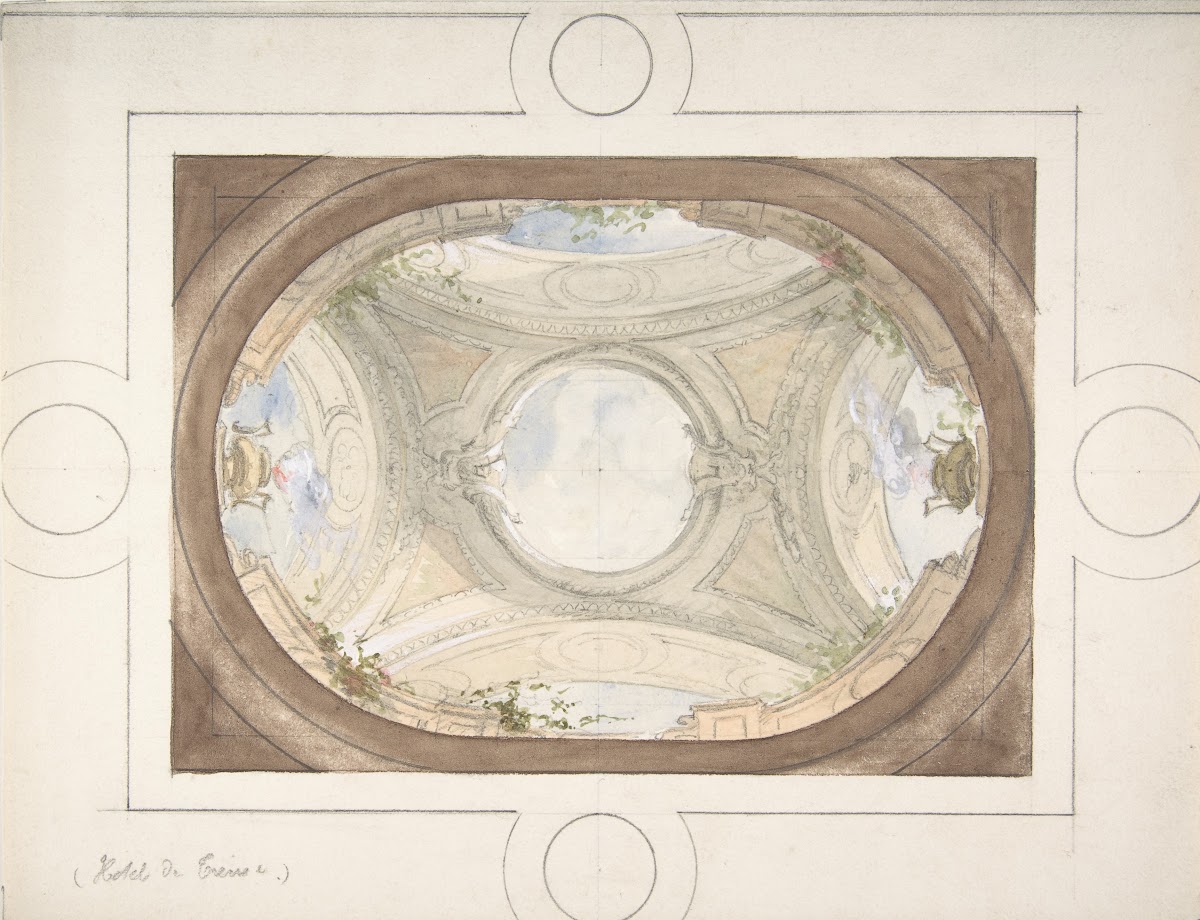 Design For Trompe LOeil Ceiling For Dining Room HôTel De TréVise 18501910
