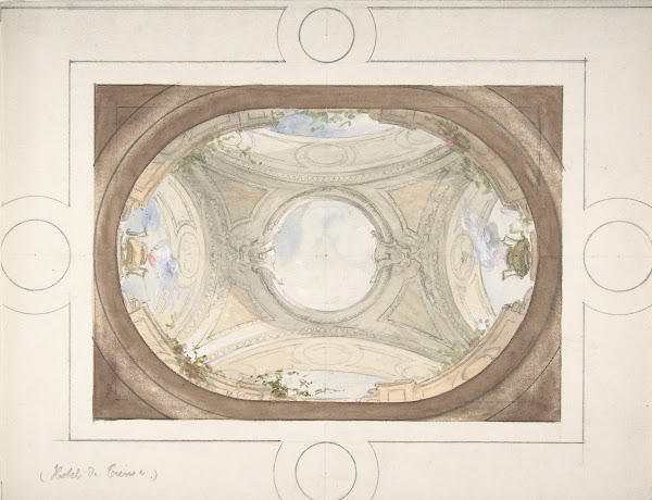 Design For Trompe LOeil Ceiling For Dining Room HôTel De TréVise 18501910