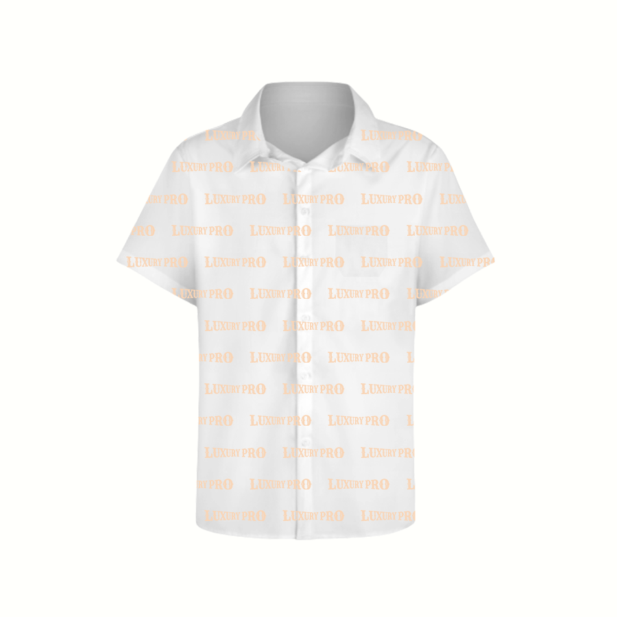 AOP Normal Collar Shirt With Pocket Slub Linen