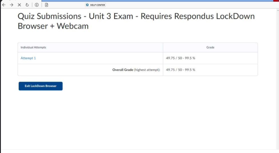 Respondus Lockdown Quiz