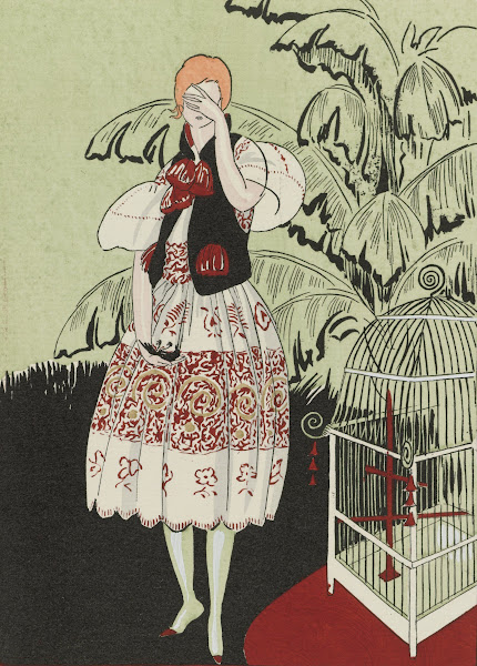 Gazette du Bon Ton 1920  No 5 Pl 33 Loiseau mort  Robe Tchéco Slovaque 1920
