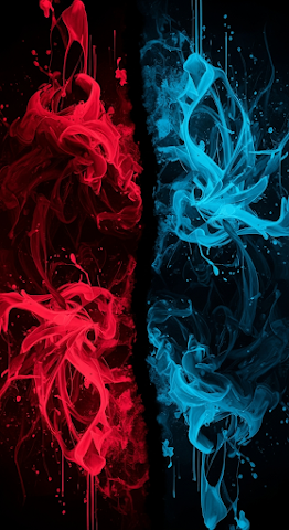 Abstract Red Blue Cloud Split