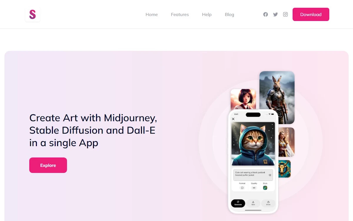 Captura de Splend: AI Art Generator & NFT