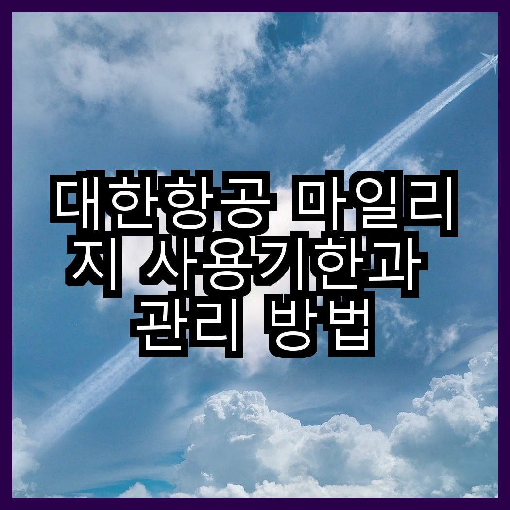 대한항공 마일리지 사용기한과 관리 방법 썸네일
