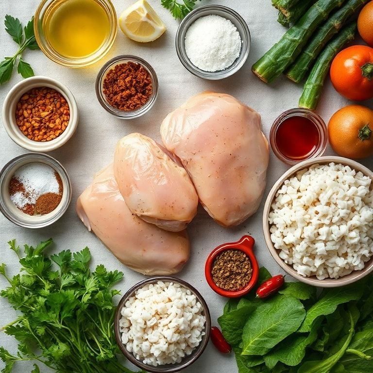 Ingredients for Chicken Thighs with Rice Simple Comfort Meal – Easy Homemade Weeknight Dinner