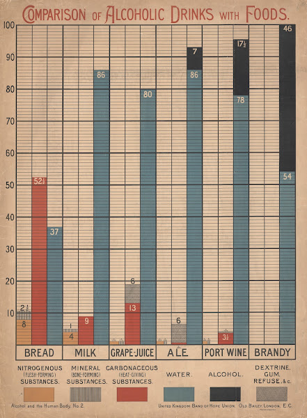 Comparision of Alcoholic Drinks with Foods 1890